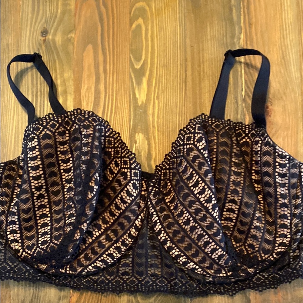 AdoreMe‎ Nymphadora black lace bra